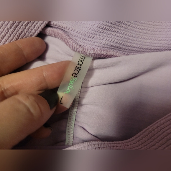 Rare Montce Lilac Scrunch Ruffle Hot Shorts size Large (M/L) - Picture 5 of 7